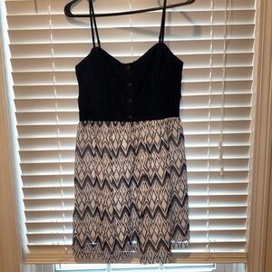 Navy Blue and White Chevron Dress